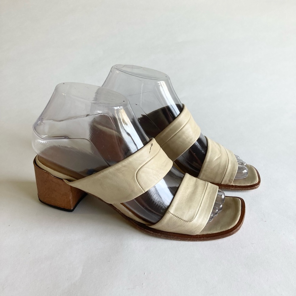 Bally Cream and Brown Sandals